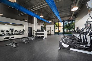 Onsite fitness center featuring state-of-the-art equipment